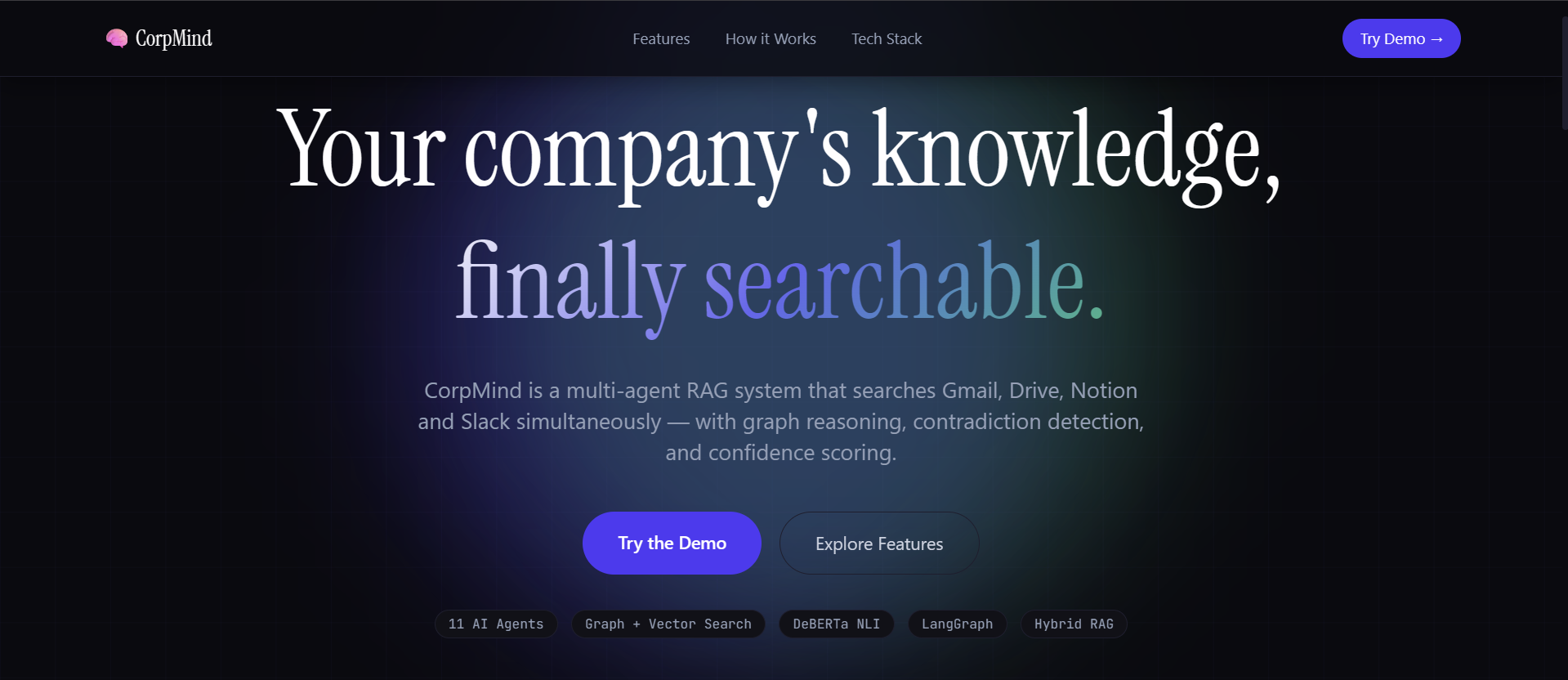 CorpMind — Enterprise Knowledge Intelligence — project by Nadipalli Jaswanth